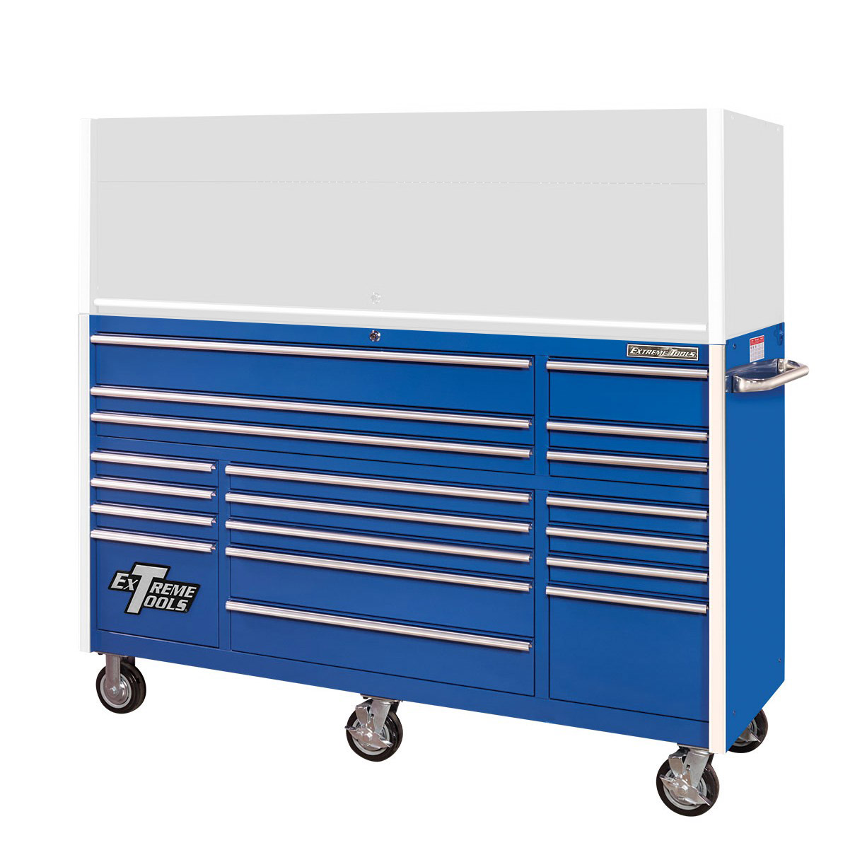 Extreme Tools® RX Series 72” 19 Drawer Professional Triple Bank Roller Cabinet - Image 9